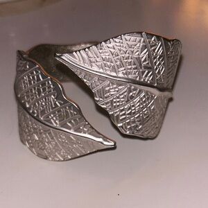 Elegant Silver Leaf Cuff Bracelet